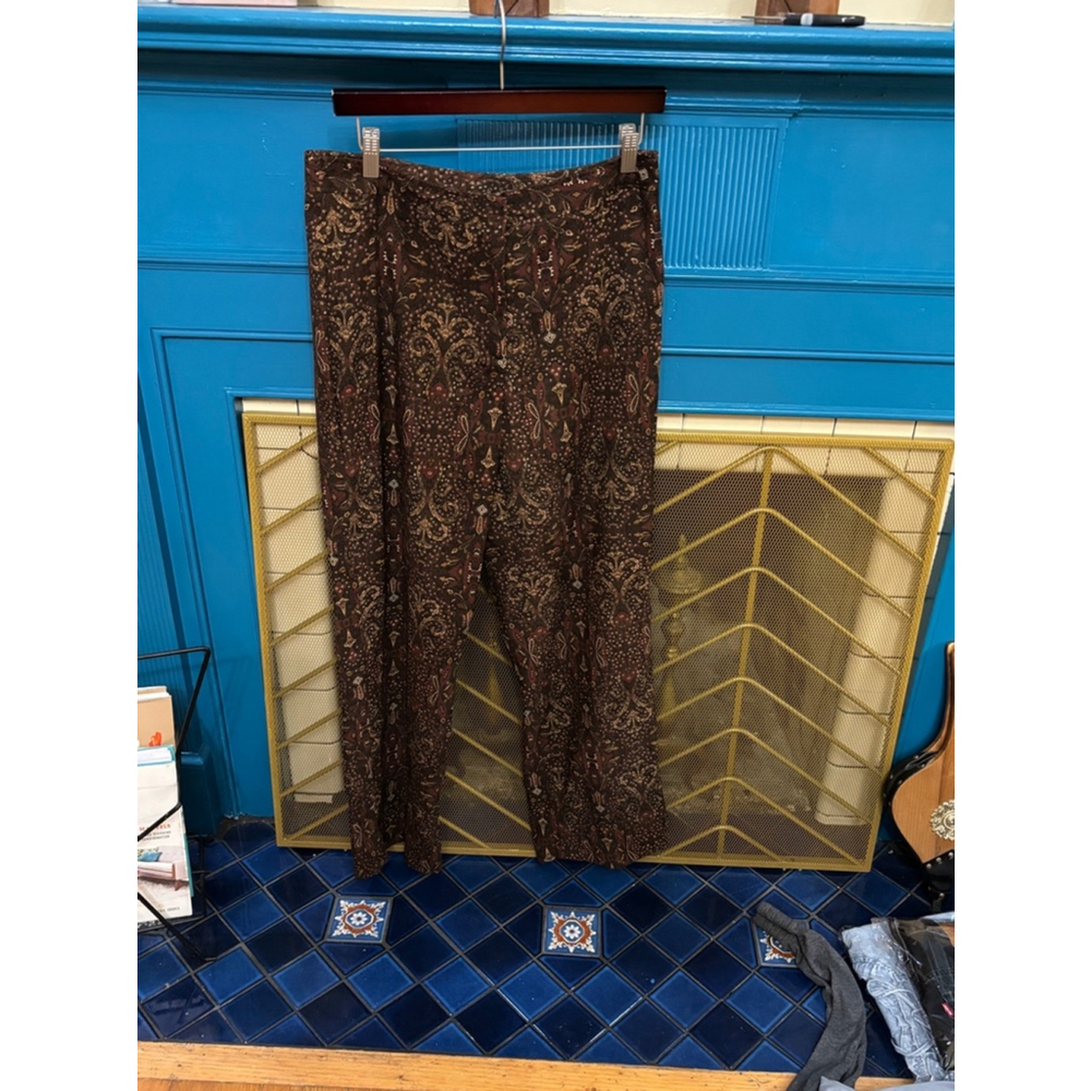 Vintage First Option Brown Paisley Pants Size 10